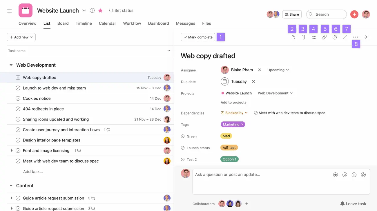 Asana Screenshot