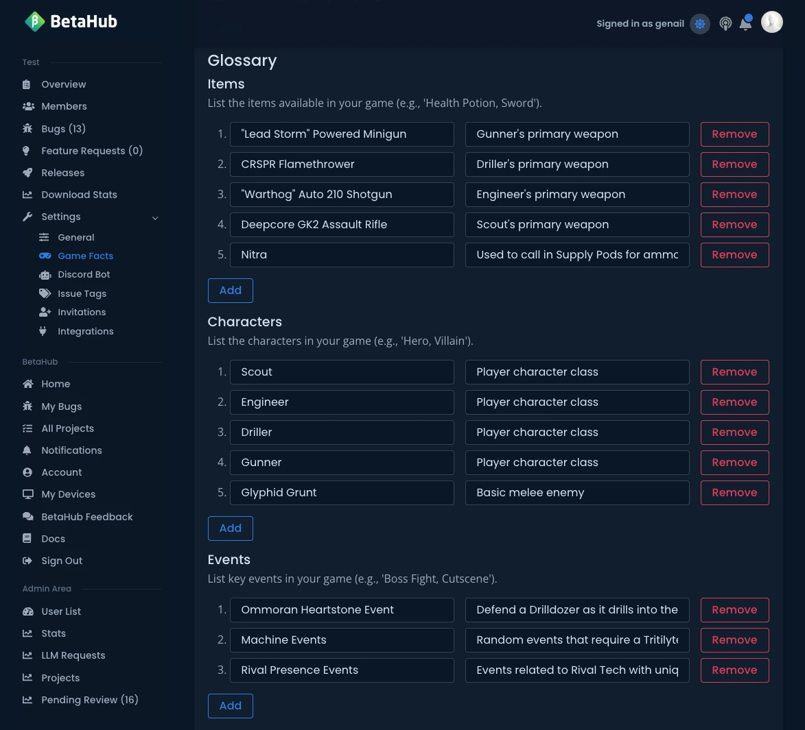 Game Info Examples BetaHub's Latest Update: AI-Powered Game Facts, @Mentions, and Smarter ...