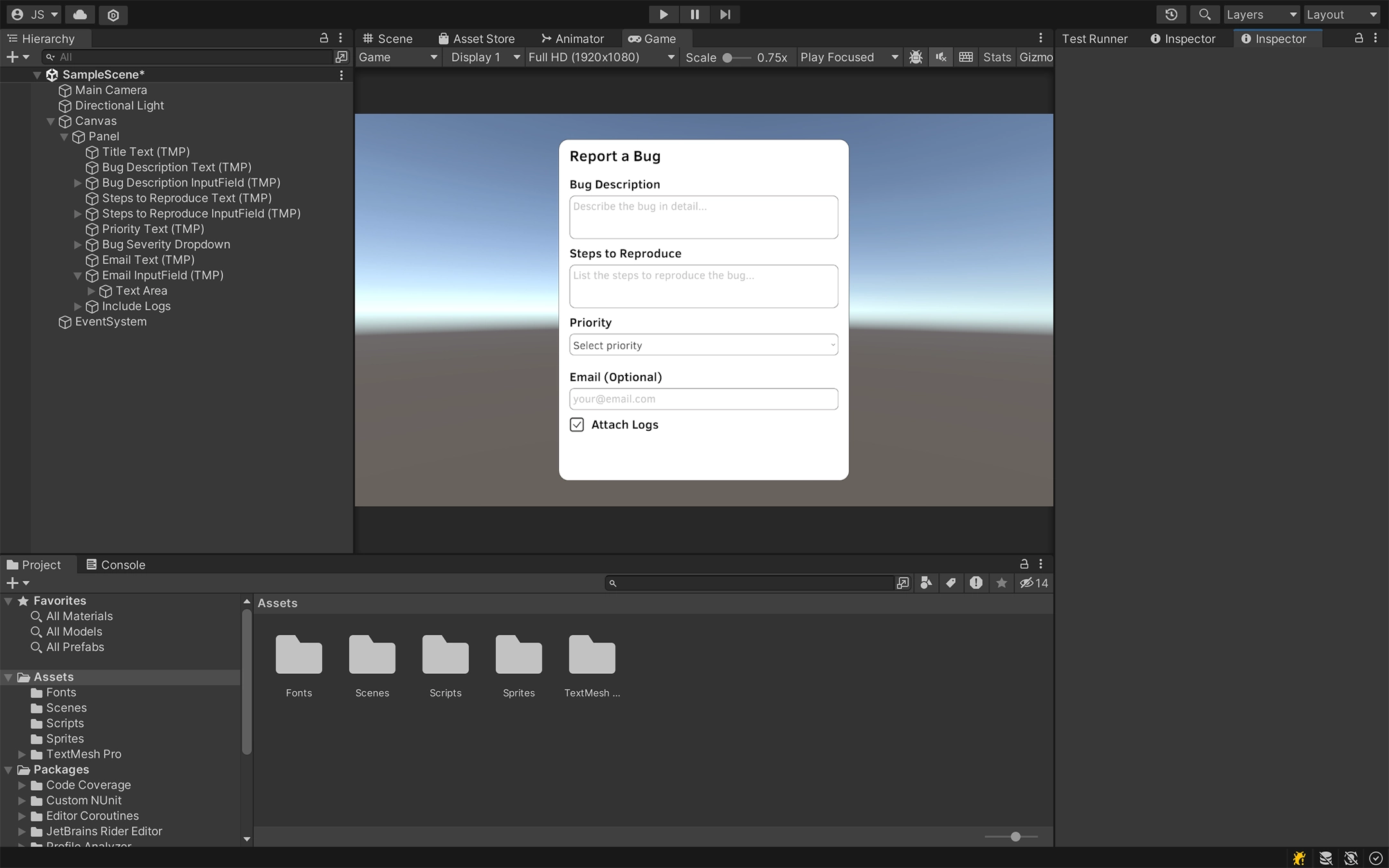 Implementing a Bug Report Form in Unity | BetaHub